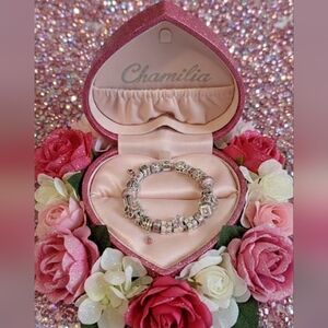 Authentic Chamilia "Pretty in Pink" Fully Loaded Charm Bracelet - 8.3